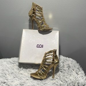 Bakers Gold Strappy Heels